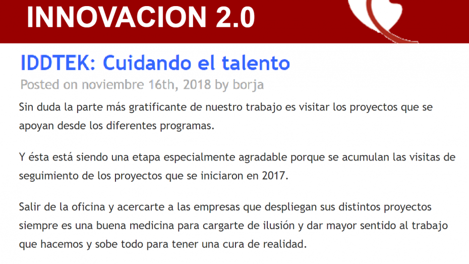IDDTEK: Cuidando el talento