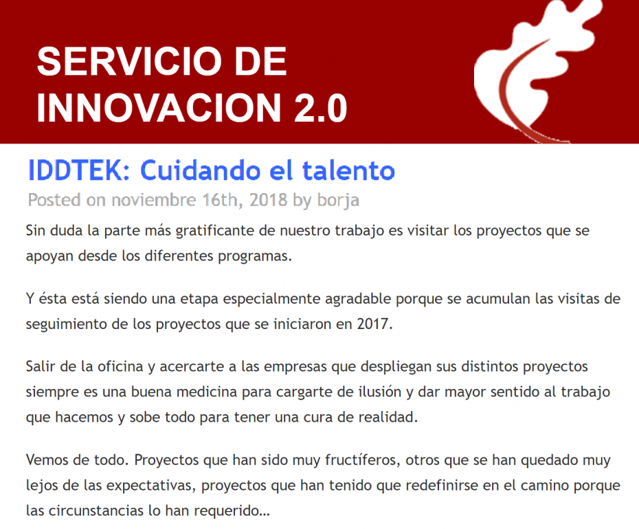 IDDTEK: Cuidando el talento